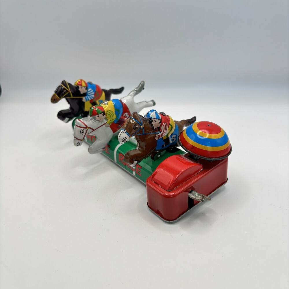Schylling Tin Wind-Up Mechanical Horse Race Toy Collector’s Edition w/ Box